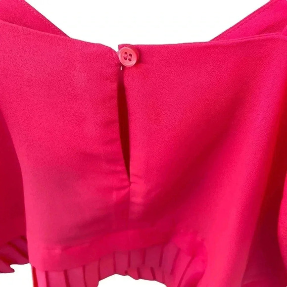 French Connection Crepe Pleated Tank Sleeveless Flounce Hem - Picture 7 of 9